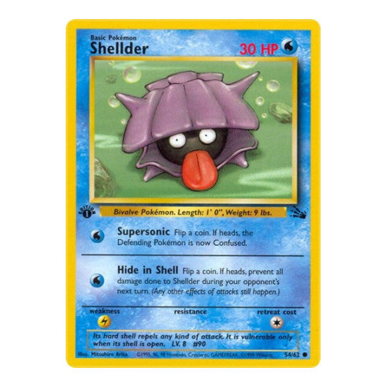 Shellder (FO) #54/62 Common Fossil Pokemon: 1999