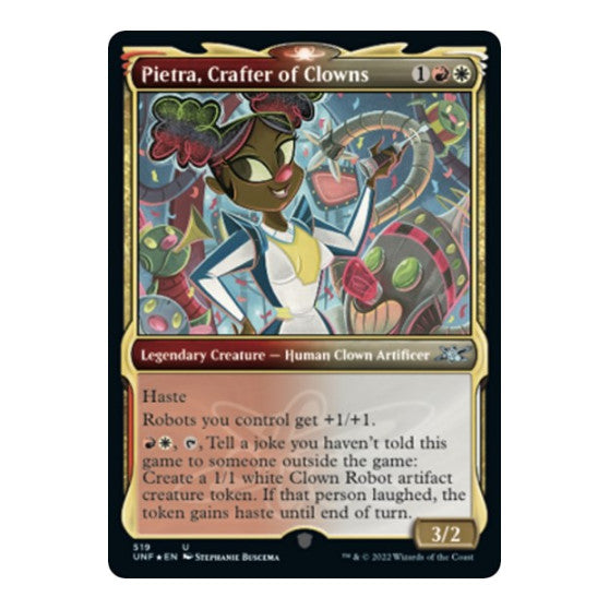 Pietra Crafter of Clowns Showcase Galaxy Foil (UNF) #519 Uncommon (Foil Near Mint) Unfinity Magic: The Gathering: 2022