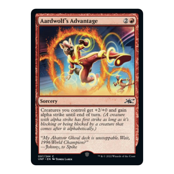 Aardwolf's Advantage (UNF) #97 Common (Lightly Played) Unfinity Magic: The Gathering: 2022