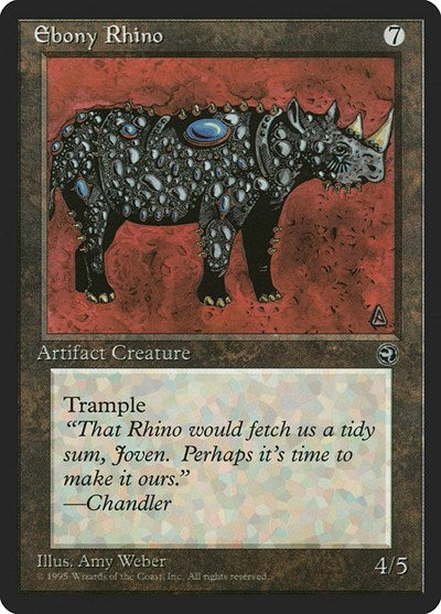 Ebony Rhino (HML) #106 Common (Heavily Played) Homelands Magic: The Gathering: 1995