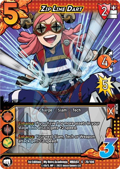 Zip Line Dart (MHA3) #70/108 Common (1st Edition Normal Lightly Played) UniVersus: My Hero Academia: Heroes Clash UniVersus: 2022