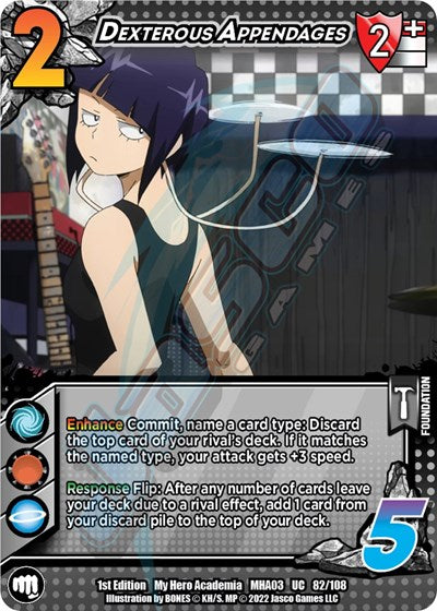 Dexterous Appendages (MHA3) #82/108 Uncommon (1st Edition Normal Lightly Played) UniVersus: My Hero Academia: Heroes Clash UniVersus: 2022