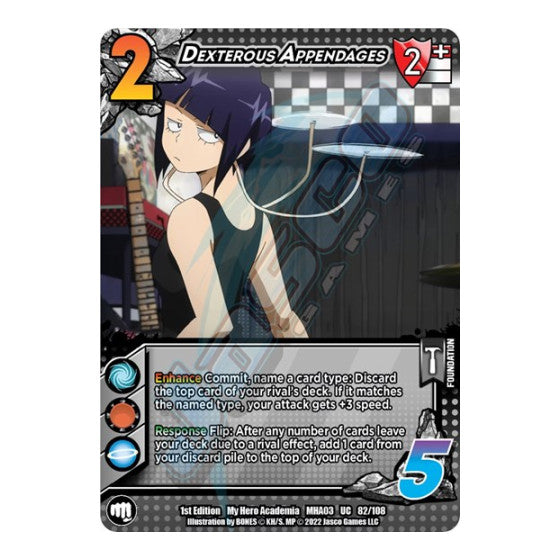 Dexterous Appendages (MHA3) #82/108 Uncommon (1st Edition Normal Lightly Played) UniVersus: My Hero Academia: Heroes Clash UniVersus: 2022