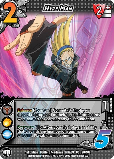 Hype Man (MHA3) #90/108 Uncommon (1st Edition Normal Lightly Played) UniVersus: My Hero Academia: Heroes Clash UniVersus: 2022