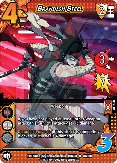 Brandish Steel (MHA3) #37/108 Common (1st Edition Normal Lightly Played) UniVersus: My Hero Academia: Heroes Clash UniVersus: 2022