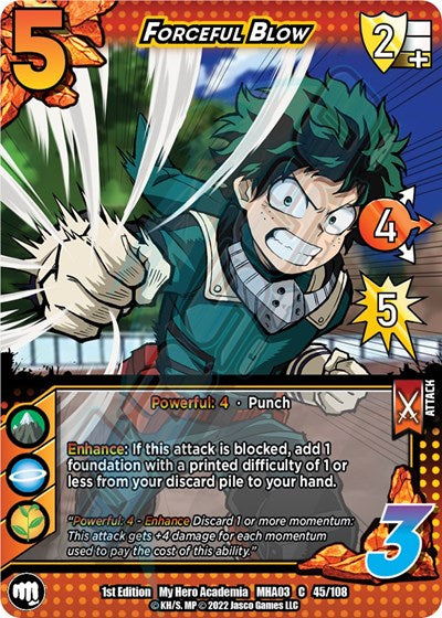 Forceful Blow (MHA3) #45/108 Common (1st Edition Normal Lightly Played) UniVersus: My Hero Academia: Heroes Clash UniVersus: 2022