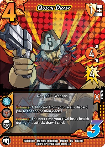 Quick Draw (MHA3) #54/108 Uncommon (1st Edition Normal Lightly Played) UniVersus: My Hero Academia: Heroes Clash UniVersus: 2022