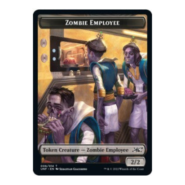 Zombie Employee // Food (011) Double-sided Token (UNF) #011 T (Foil Near Mint) Unfinity Magic: The Gathering: 2022
