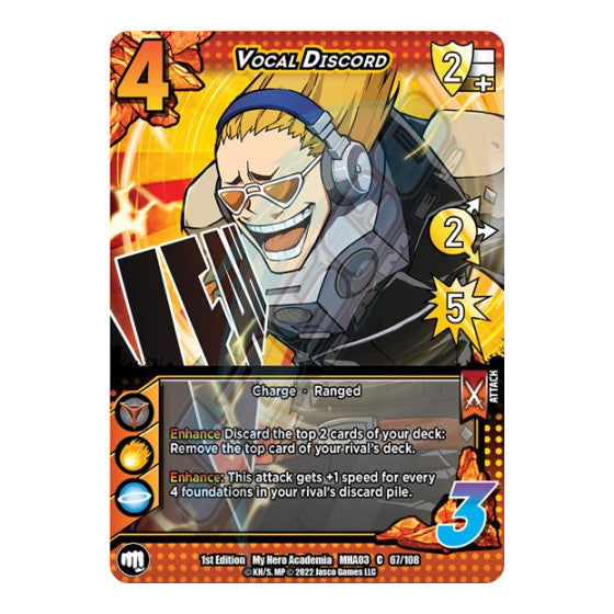 Vocal Discord (MHA3) #67/108 Common (1st Edition Normal Lightly Played) UniVersus: My Hero Academia: Heroes Clash UniVersus: 2022