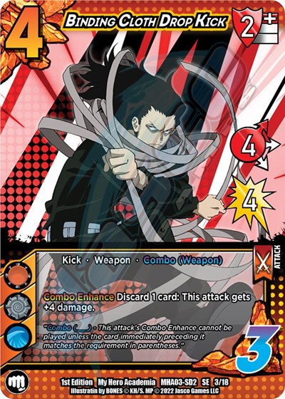 Binding Cloth Drop Kick (MHA3) #3/18 SE (1st Edition Normal Lightly Played) UniVersus: My Hero Academia: Heroes Clash UniVersus: 2022