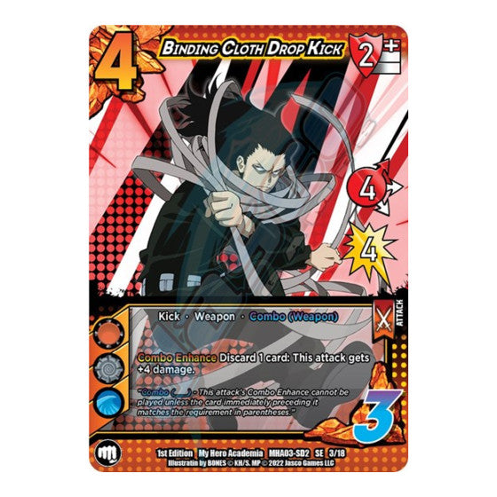 Binding Cloth Drop Kick (MHA3) #3/18 SE (1st Edition Normal Lightly Played) UniVersus: My Hero Academia: Heroes Clash UniVersus: 2022