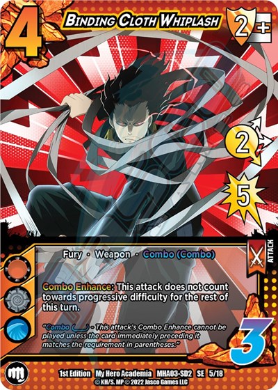 Binding Cloth Whiplash (MHA3) #5/18 SE (1st Edition Normal Lightly Played) UniVersus: My Hero Academia: Heroes Clash UniVersus: 2022