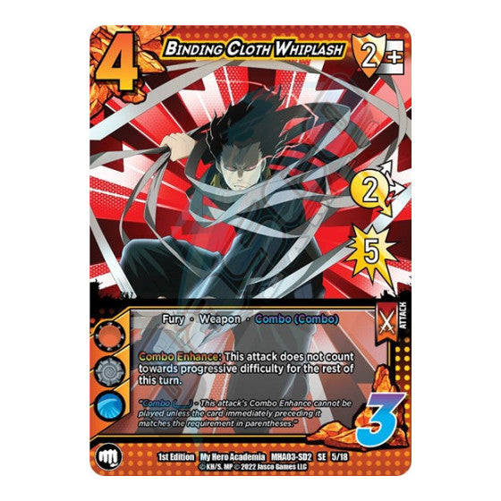 Binding Cloth Whiplash (MHA3) #5/18 SE (1st Edition Normal Lightly Played) UniVersus: My Hero Academia: Heroes Clash UniVersus: 2022