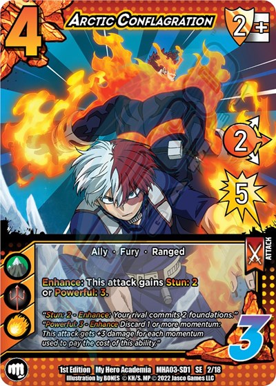 Arctic Conflagration (MHA3) #2/18 SE (1st Edition Normal Lightly Played) UniVersus: My Hero Academia: Heroes Clash UniVersus: 2022