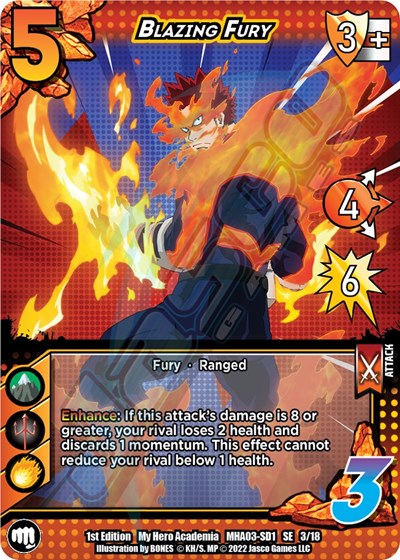Blazing Fury (MHA3) #3/18 SE (1st Edition Normal Lightly Played) UniVersus: My Hero Academia: Heroes Clash UniVersus: 2022