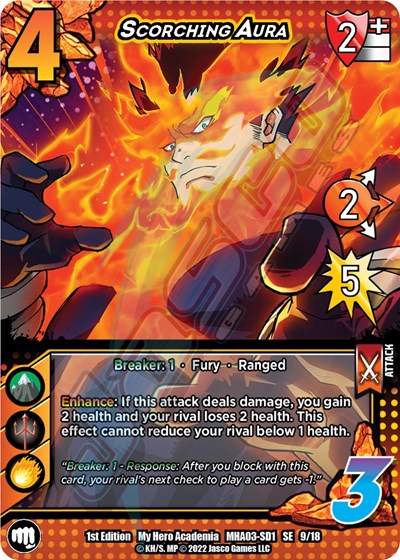 Scorching Aura (MHA3) #9/18 SE (1st Edition Normal Lightly Played) UniVersus: My Hero Academia: Heroes Clash UniVersus: 2022