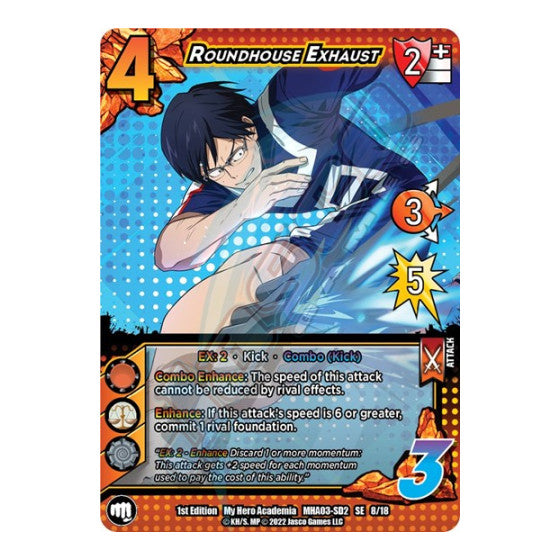 Roundhouse Exhaust (MHA3) #8/18 SE (1st Edition Normal Lightly Played) UniVersus: My Hero Academia: Heroes Clash UniVersus: 2022