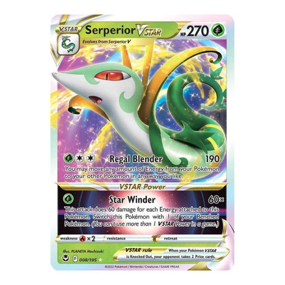 Serperior VSTAR (SWSH12) #008/195 Ultra Rare (Holofoil Near Mint) SWSH12: Silver Tempest Pokemon: 2022