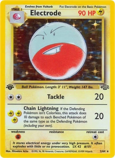 Electrode 2 (JU) #02/64 Holo Rare Jungle Pokemon: 1999