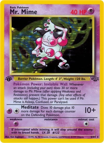 Mr Mime 6 (JU) #06/64 Holo Rare (Unlimited Holofoil Lightly Played) Jungle Pokemon: 1999