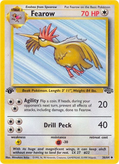 Fearow (JU) #36/64 Uncommon Jungle Pokemon: 1999