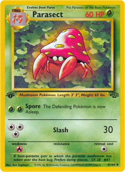 Parasect (JU) #41/64 Uncommon Jungle Pokemon: 1999