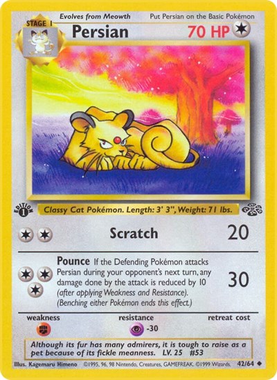 Persian (JU) #42/64 Uncommon Jungle Pokemon: 1999