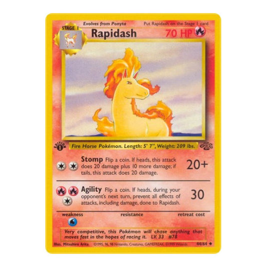 Rapidash (JU) #44/64 Uncommon (Unlimited Near Mint) Jungle Pokemon: 1999