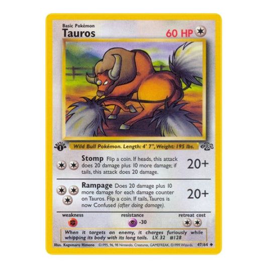 Tauros (JU) #47/64 Uncommon Jungle Pokemon: 1999