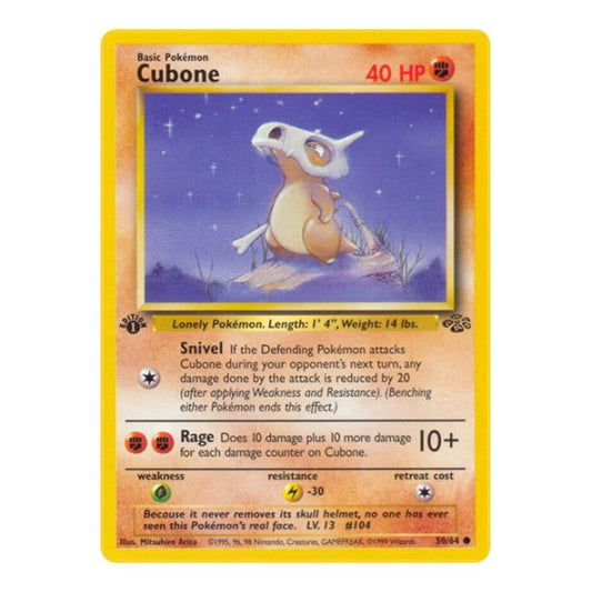 Cubone (JU) #50/64 Common Jungle Pokemon: 1999