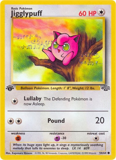 1999 Pokemon: Jungle (JU) - Jigglypuff (#54/64, Common)