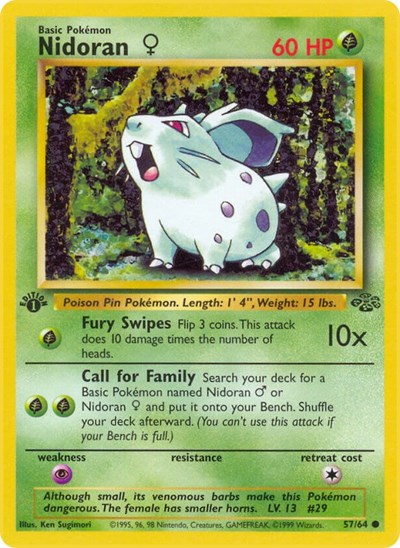 Nidoran F (JU) #57/64 Common Jungle Pokemon: 1999