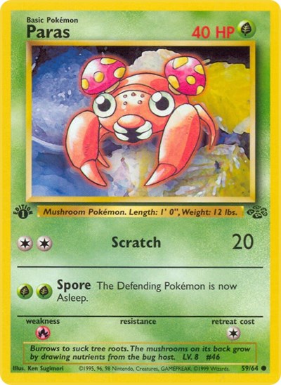 1999 Pokemon: Jungle (JU) - Paras (#59/64, Common)