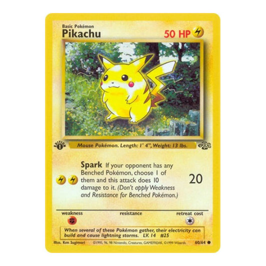 Pikachu (JU) #60/64 Common Jungle Pokemon: 1999