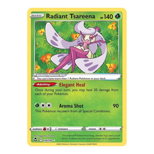 Radiant Tsareena (SWSH12) #016/195 Radiant Rare SWSH12: Silver Tempest Pokemon: 2022