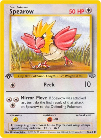 Spearow (JU) #62/64 Common Jungle Pokemon: 1999