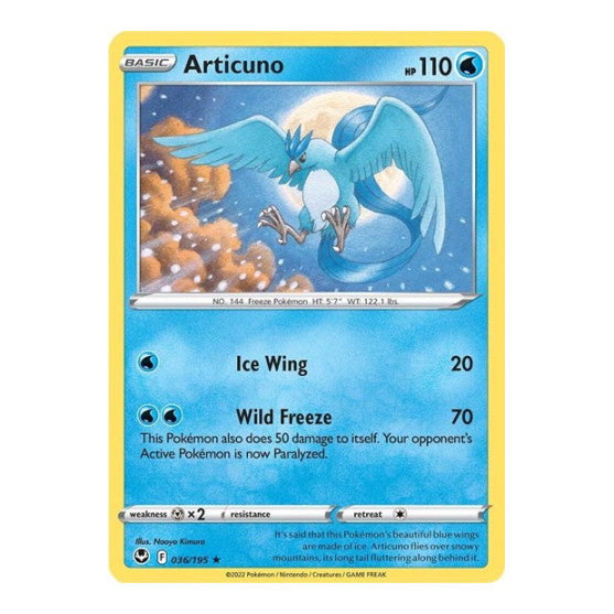 Articuno (SWSH12) #036/195 Holo Rare (Holofoil Damaged) SWSH12: Silver Tempest Pokemon: 2022
