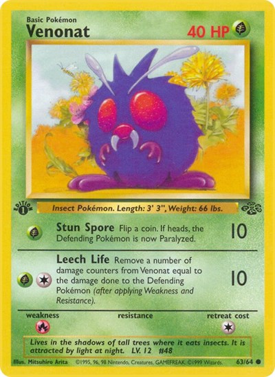 1999 Pokemon: Jungle (JU) - Venonat (#63/64, Common)