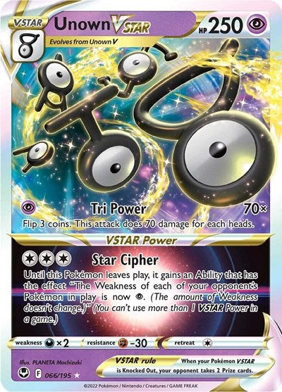Unown VSTAR (SWSH12) #066/195 Ultra Rare (Holofoil Near Mint) SWSH12: Silver Tempest Pokemon: 2022