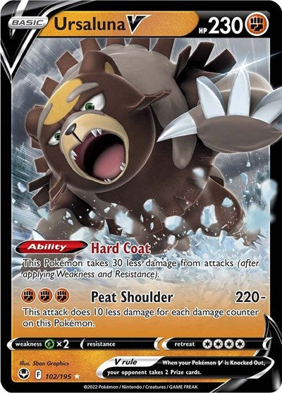 Ursaluna V (SWSH12) #102/195 Ultra Rare (Holofoil Lightly Played) SWSH12: Silver Tempest Pokemon: 2022