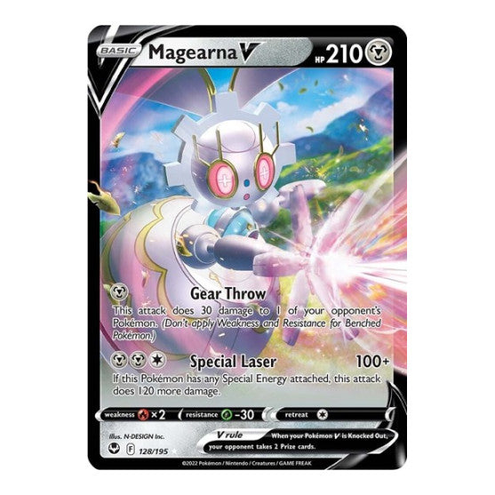 Magearna V (SWSH12) #128/195 Ultra Rare (Holofoil Near Mint) SWSH12: Silver Tempest Pokemon: 2022