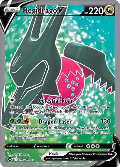 Regidrago V (Full Art) (SWSH12) #183/195 Ultra Rare (Holofoil Near Mint) SWSH12: Silver Tempest Pokemon: 2022