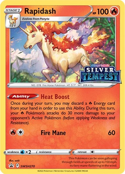 Rapidash - SWSH270 (Prerelease) (SWSD) #SWSH270 Promo (Holofoil Moderately Played) SWSH: Sword & Shield Promo Cards Pokemon: 2019