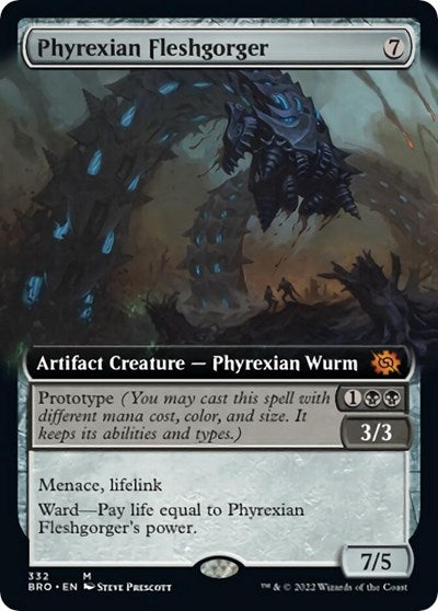 Phyrexian Fleshgorger Extended Art (BRO) #332 Mythic Rare The Brothers' War Magic: The Gathering: 2022