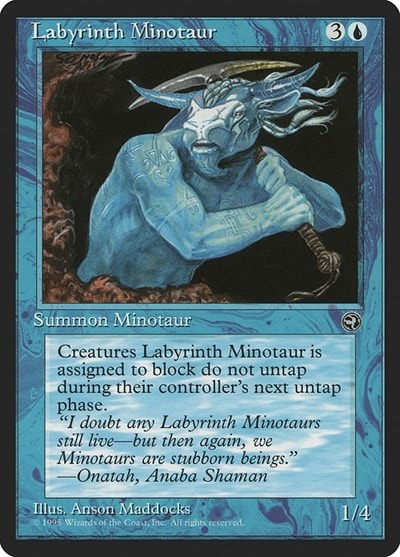 Labyrinth Minotaur (HML) #30 Common (Heavily Played) Homelands Magic: The Gathering: 1995