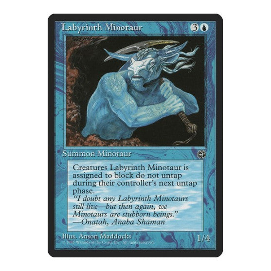 Labyrinth Minotaur (HML) #30 Common (Heavily Played) Homelands Magic: The Gathering: 1995