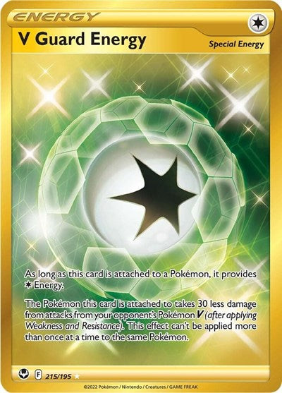 V Guard Energy (Secret) (SWSH12) #215/195 Secret Rare (Holofoil Near Mint) SWSH12: Silver Tempest Pokemon: 2022