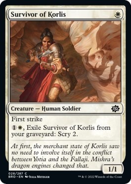 Survivor of Korlis (BRO) #28 Common (Lightly Played) The Brothers' War Magic: The Gathering: 2022