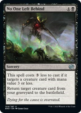 No One Left Behind (BRO) #109 Uncommon (Lightly Played) The Brothers' War Magic: 2022