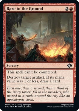 Raze to the Ground (BRO) #149 Common (Lightly Played) The Brothers' War Magic: The Gathering: 2022